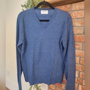 Old Navy Men's Heather Blue V-Neck Sweater